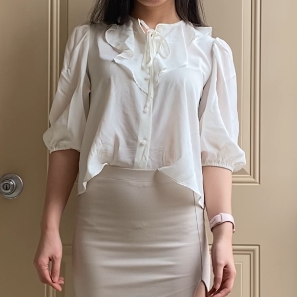 Wilfred Frida Ruffled 100% silk blouse